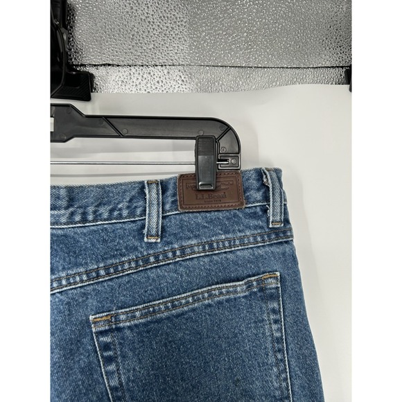 LL Bean Double L Jeans Mens 36x30 Medium Wash Denim Natural Fit Flannel Lined - Picture 9 of 9